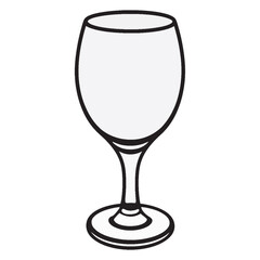 Silhouette image of glass on white background