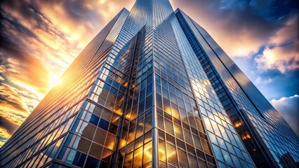 Modern Skyscraper with Dramatic Sky