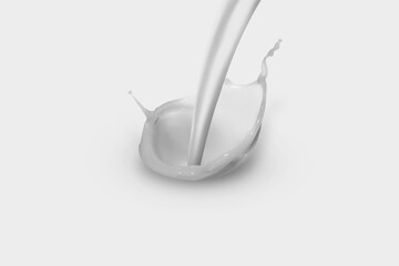 Splash with ripples of milk or cream. Purity and freshness of a nutritious beverage