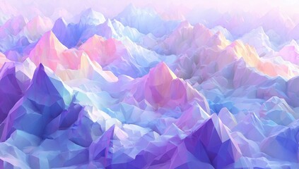 Pastel polygonal mountainscape