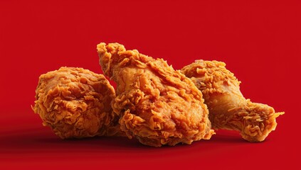 Crispy fried chicken pieces