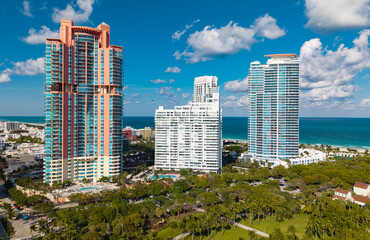 Naklejka premium Aerial view of Miami Beach, South Beach.