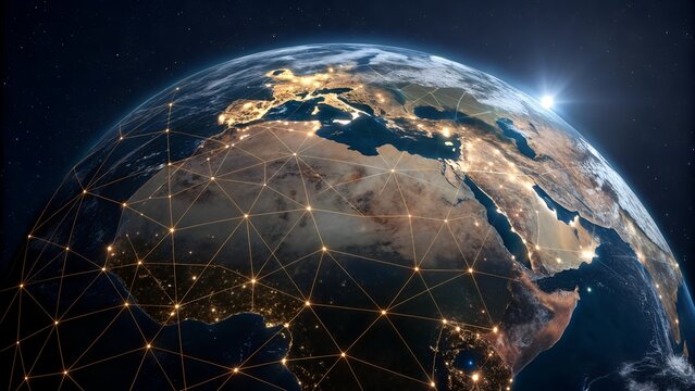 Global Network Earth Technology Future of Work Business Connectivity