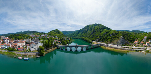 Romanesque Old Bridge Over Green