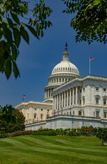Iconic Congress under a clear sky. Congress is the historic symbol of American democracy. Congress...
