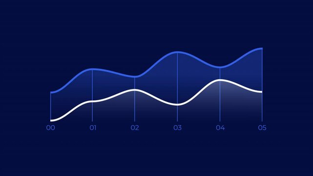 Business infographic element - animated double line graph