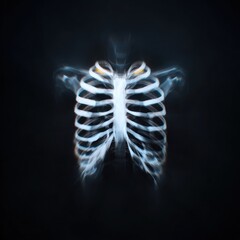 X-ray-like rib cage, ethereal