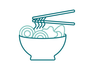 Ramen bowl icon. Fast food outline icon. Simple junk food and street food vector illustration in modern thin line style.