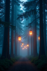 Obraz premium forest in the night