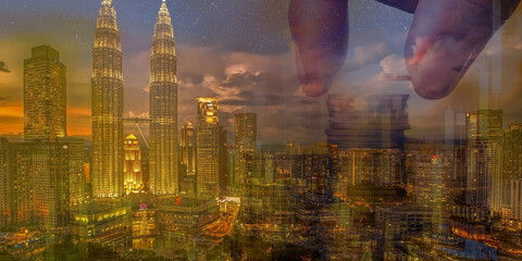 hong kong skyline at sunset sydney skyline at night