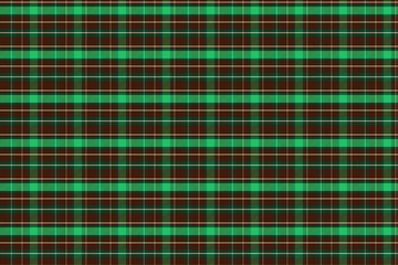 Tartan Check Pattern Earth Tone Dark Brown and Light Green