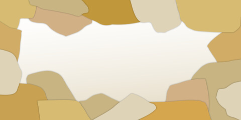 Abstract Brown Earthy Tone Overlapping on White Background. Template for Advertising, Banner, Cover, Card, Poster and Website. Shadow Overlay. Copy Space for the Text. Paper Cut Design Style.