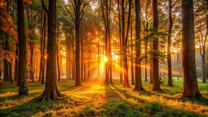 Fototapeta premium Forest Sunlight Through Trees