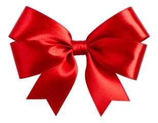 Naklejka premium Red satin ribbon bow (1)