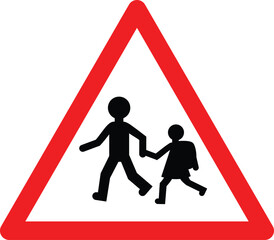 pedestrian school kids crossing road sign