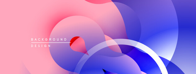 Abstract fluid shapes, vibrant colors blend. Pink, blue hues create modern design. Smooth gradients, dynamic composition.