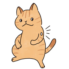 CGMで血糖値を測るトラ猫