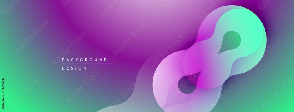 Aufkleber Abstract gradient background. Purple, turquoise hues blend smoothly. Modern design element, flowing shapes create visual interest.
