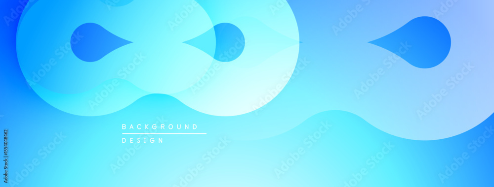 Aufkleber Abstract blue background. Fluid shapes overlap, creating soft gradients. Modern design for digital projects. Minimalist aesthetic.