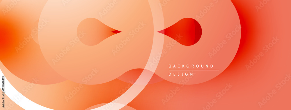 Poster abstract design features flowing shapes, warm orange hues, subtle gradients. minimalist composition 