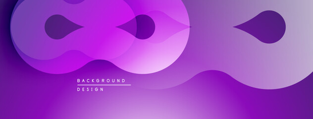 Abstract purple design. Smooth curves create flowing shapes, modern aesthetic. Gradient adds depth, visual interest. Minimalist composition.