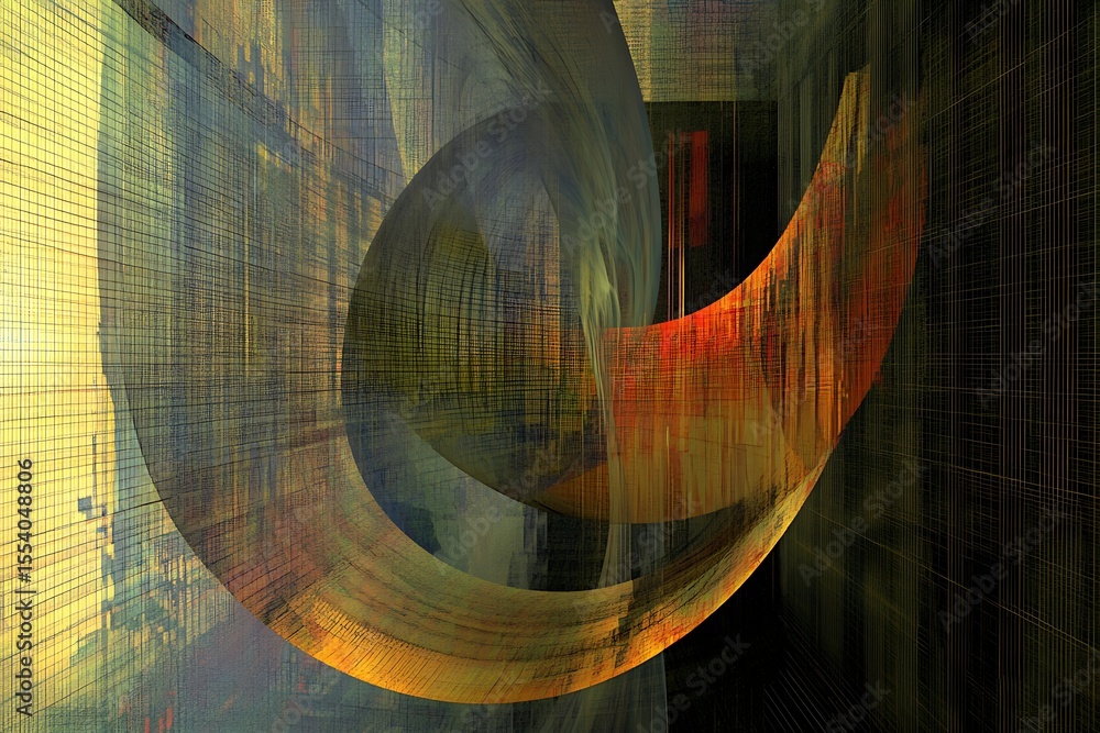 Aufkleber abstract digital art with geometric shapes and textures for modern design concepts