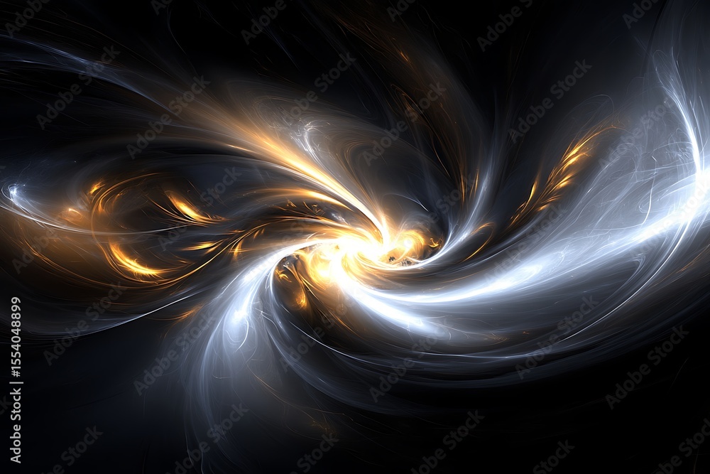 Poster abstract fractal art background with swirling lights and energy for modern design projects