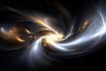 Abstract fractal art background with swirling lights and energy for modern design projects