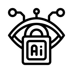 AI vision line icon
