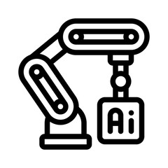 robot arm line icon