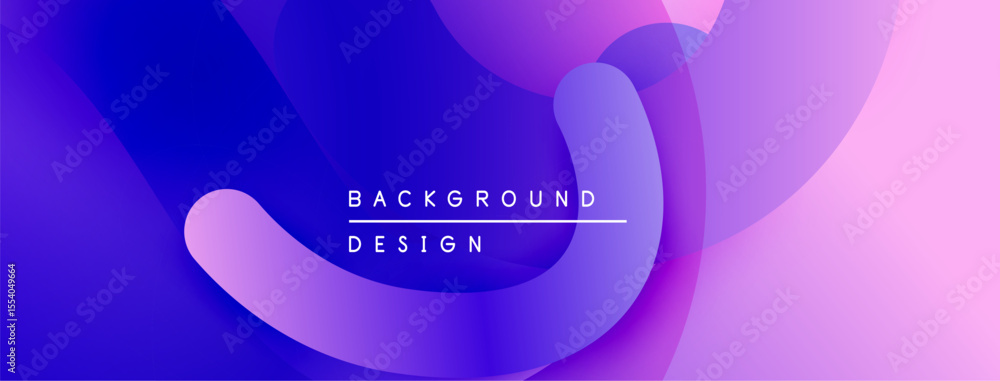 Poster Abstract fluid shapes, vibrant purple hues, modern design. Gradient colors blend seamlessly creating dynamic visual effect.
