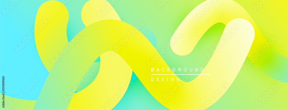 Poster abstract fluid shapes, vibrant colors blend. yellow, turquoise, green create smooth gradients. moder