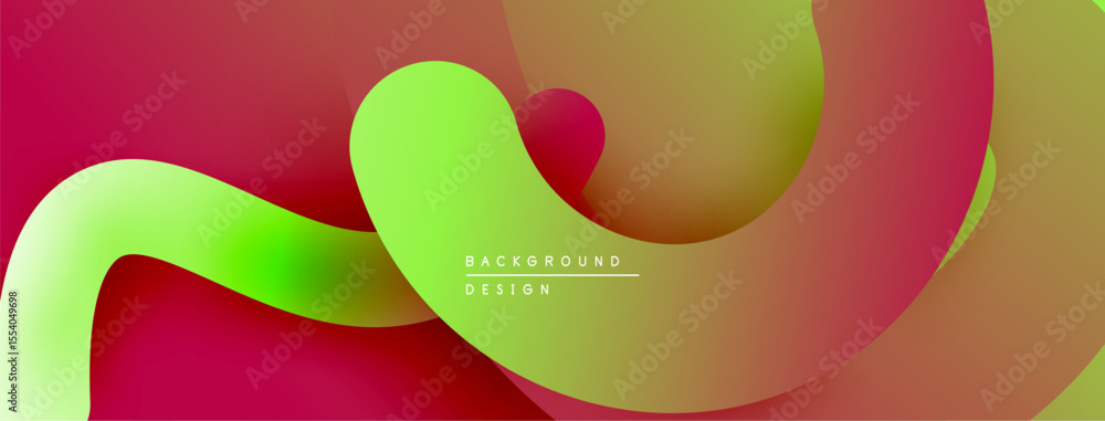 Aufkleber Abstract fluid shapes, vibrant colors blend. Smooth gradients create dynamic composition. Modern design element for backgrounds.