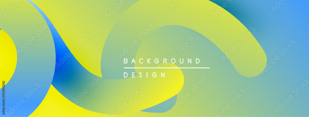 Aufkleber Abstract fluid shapes, vibrant colors blend. Modern design, smooth gradients create dynamic visual effect. Background element.