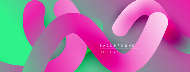 Abstract fluid shapes, vibrant colors blend. Modern design, smooth gradients create dynamic composition. Background features flowing forms.