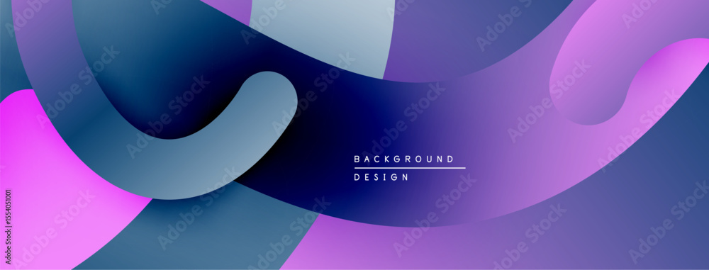 Poster abstract fluid shapes, vibrant purple, blue hues. modern design, smooth gradients create dynamic com
