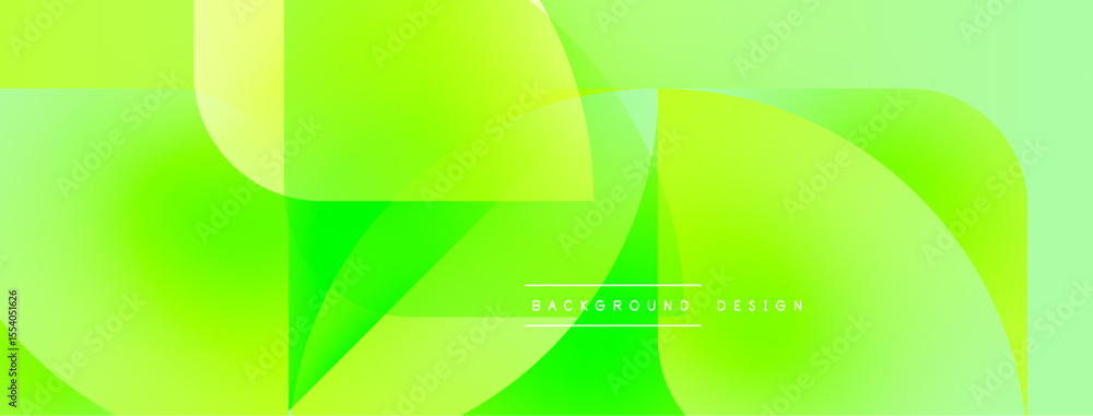 Poster Abstract green gradient background. Smooth shapes overlap, creating dynamic visual effect. Modern design element for digital projects.