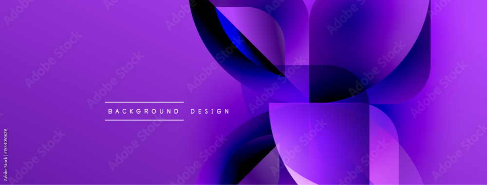 Poster Purple abstract background. Flowing shapes create dynamic visual effect. Modern design suitable for banners, presentations.