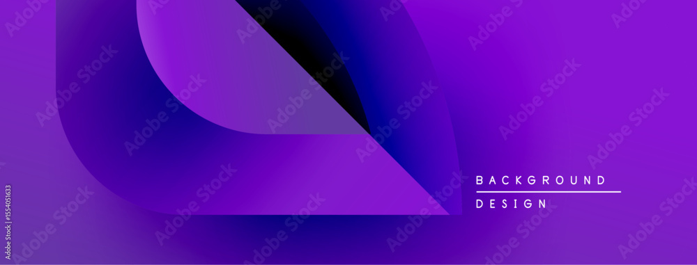 Poster Abstract purple gradient design. Smooth shapes overlap creating dynamic visual effect. Modern background for presentations, websites.