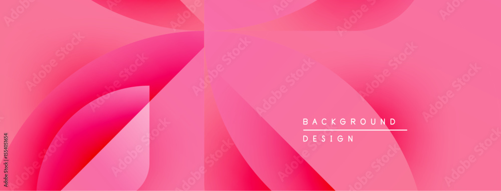 Aufkleber Abstract pink background. Overlapping shapes create dynamic visual flow. Modern design elements suggest elegance, simplicity.
