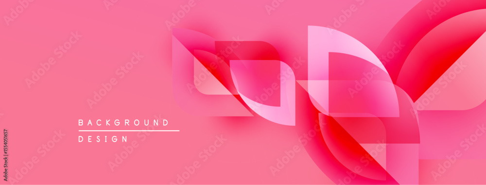 Poster Abstract pink design. Overlapping shapes create dynamic visual effect. Modern background suitable for various projects.