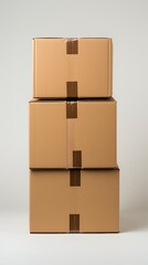 Obraz premium Brown cardboard box isolated on white background.