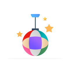 disco ball icon, flat colored vector. modern and minimalist design