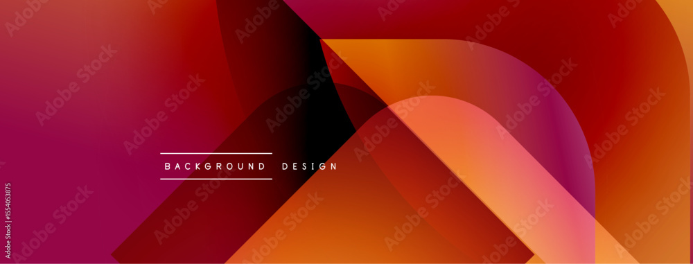 Poster Abstract gradient shapes overlap. Warm colors dominate, creating modern background design. Text reads background design.
