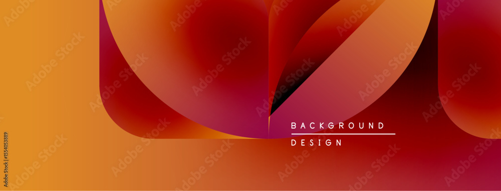 Poster Abstract gradient shapes overlap, creating warm color flow. Text reads background design in simple font. Modern visual presentation.