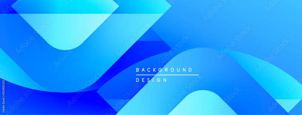 Aufkleber Abstract blue background. Overlapping shapes create dynamic flow, modern design elements present. Smooth gradients offer visual interest.