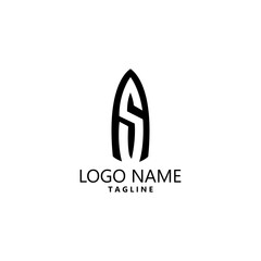 initial AS monogram logo design vector