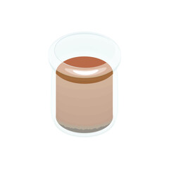 イラスト素材：瓶入りのチョコレートプリン