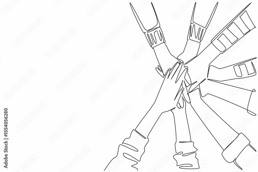 Poster continuous one line drawing 4 pairs with various sleeve models stacked on top of each other. achievi
