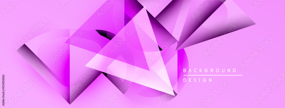 Poster abstract pink design features geometric shapes, gradients, dynamic composition. modern background su
